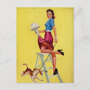 Headed For A Fall Pin Up Art Postcard by Pin_Up_Art at Zazzle