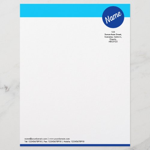 Header and Circle _ Shades of Blue Letterhead