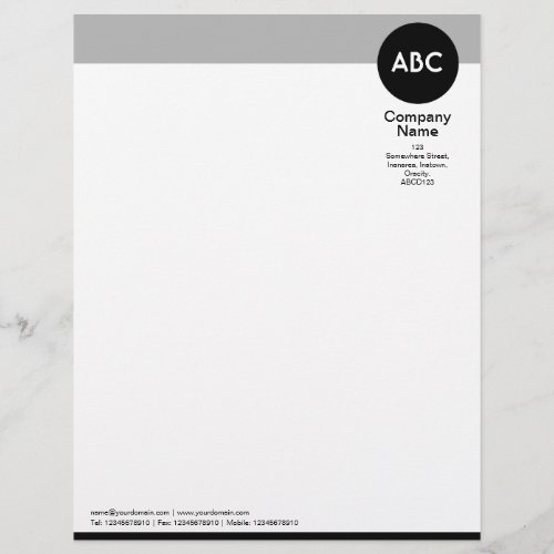 Header and Circle V2 _ Black and Gray Letterhead