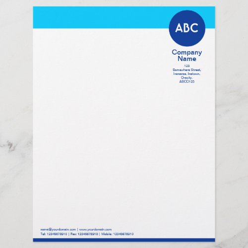 Header and Circle V2 _ Shades of Blue Letterhead