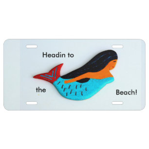 Headin' to the beach license plate