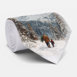 Heading Home - Mens Custom Christmas Necktie