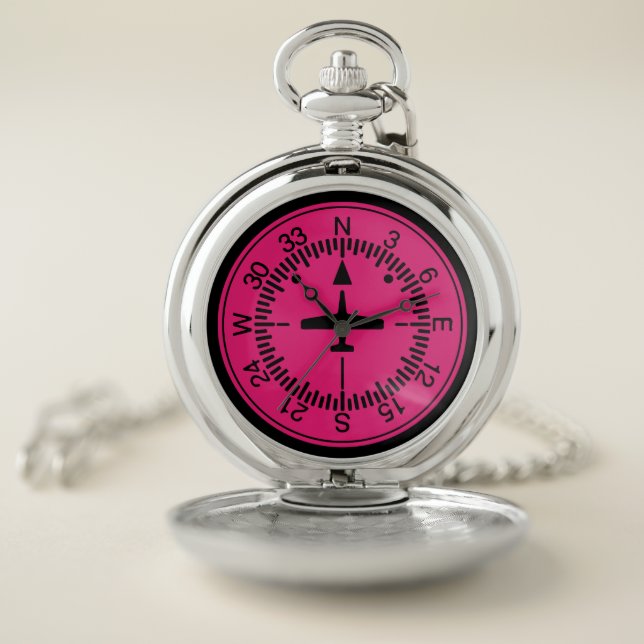 Heading Indicator Female Pilot Pocket Watch (Inside)