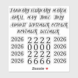 Heading Months 2026 Year Bullet Journal Planner Sticker