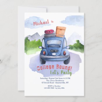 Heading Out College Bound Party Invitation by PixiePrints at Zazzle
