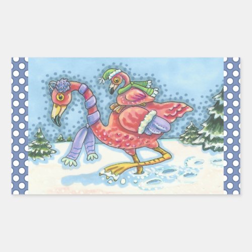 HEADING SOUTH PINK FLAMINGOS HOLIDAY STICKERS