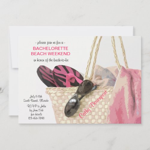 Heading to the Beach Bachelorette Party Invitation