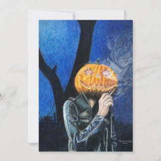 Headless Biker Flat Card Invitation