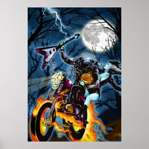 Headless Biker Horseman Poster