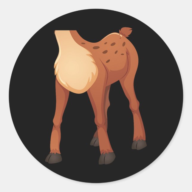 Headless Deer Lazy Diy Halloween Costume Fun Anima Classic Round Sticker (Front)