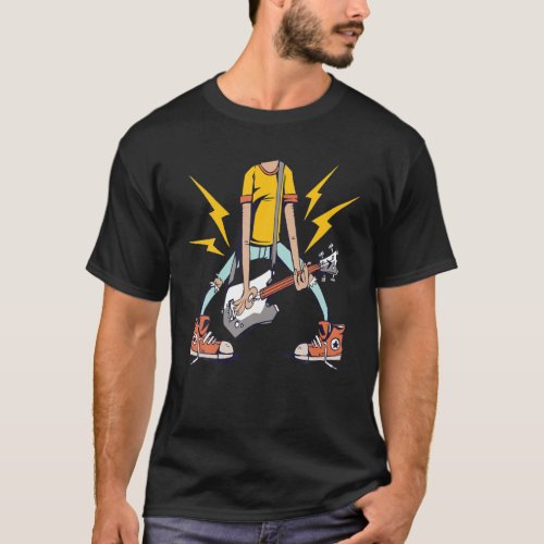 Headless Guitarist Design For Guitar Bass Player T_Shirt