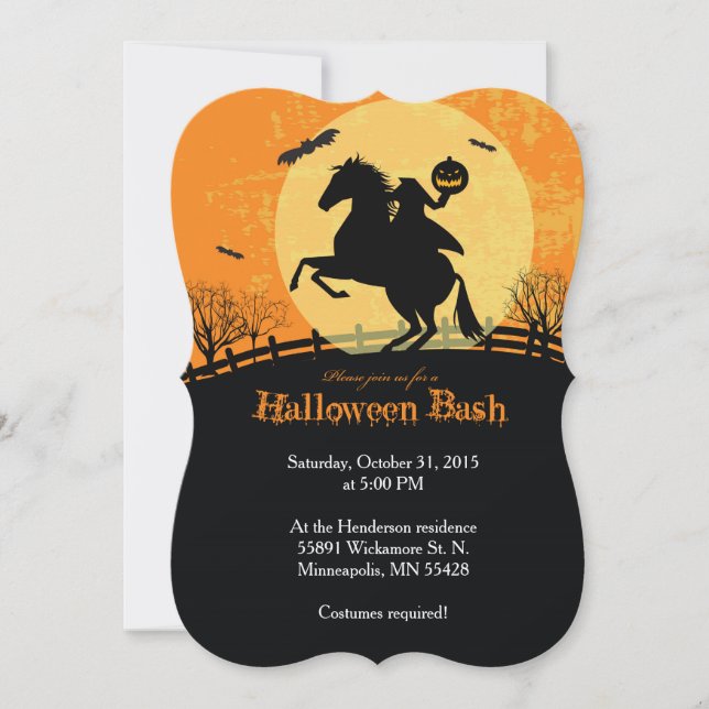 Headless Horse Man Halloween Party Invitation (Front)