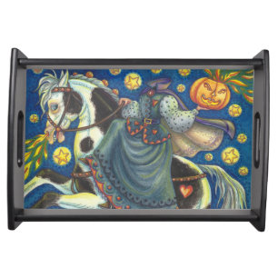 HEADLESS HORSE WOMAN HALLOWEEN SERVING TRAY