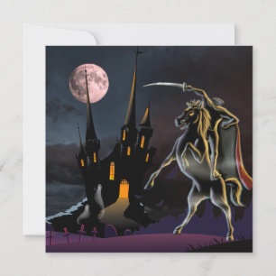 Headless Horseman and Haunted House Holiday Card