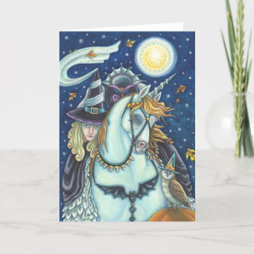 HEADLESS HORSEMAN GOTH WITCH UNICORN  OWL Blank Card