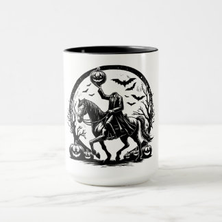 Headless Horseman Halloween Circle Design Mug