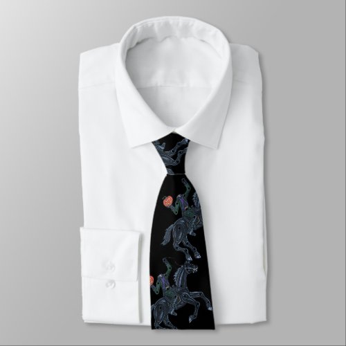 Headless Horseman Halloween horror necktie tie