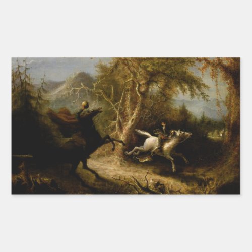 Headless Horseman Halloween Legend Sleepy Hollow Rectangular Sticker