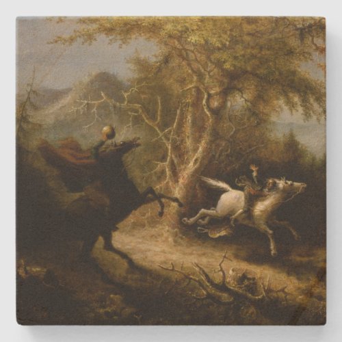 Headless Horseman Halloween Legend Sleepy Hollow Stone Coaster