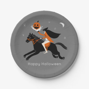 Headless Horseman halloween Paper Plates