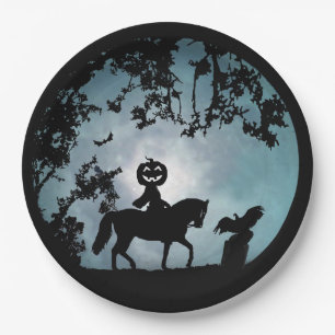 Headless Horseman Halloween Party Paper Plates