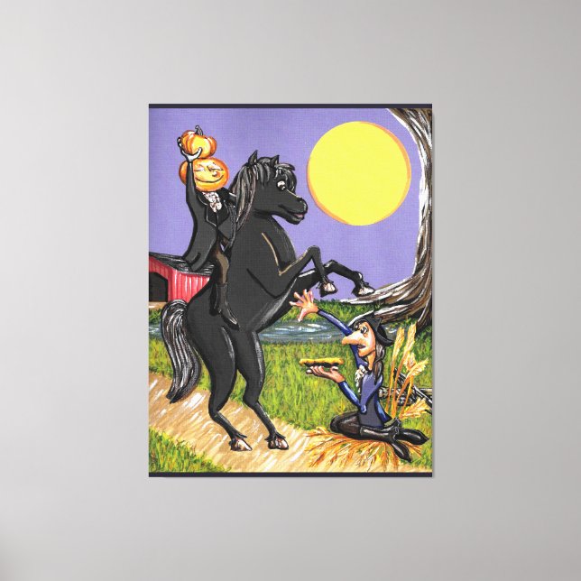 Headless Horseman Ichabod Crane Exchange Halloween Canvas Print (Front)