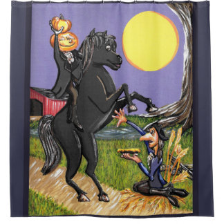 Headless Horseman Ichabod Crane shower curtain