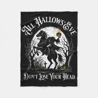 Headless Horseman Pumpkin Face Happy Halloween Sle Fleece Blanket