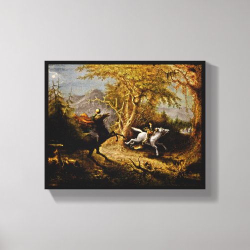 Headless Horseman Pursuing Ichabod Crane Canvas Print