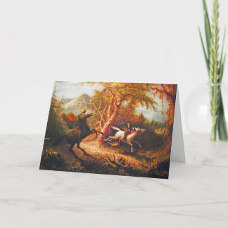 Headless Horseman Pursuing Ichabod Crane Card