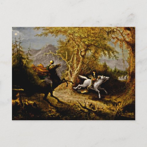 Headless Horseman Pursuing Ichabod Crane Postcard