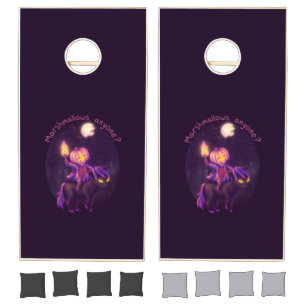 Headless Horseman Roasting Marshmallow Art Cornhole Set