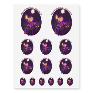 Headless Horseman Roasting Marshmallow Art Temporary Tattoos