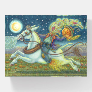 HEADLESS HORSEMAN SCARECROW & MULE PAPERWEIGHT Rec