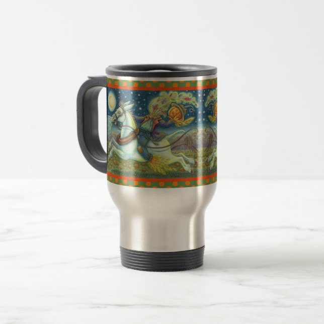 HEADLESS HORSEMAN SCARECROW, TRAVEL COMMUTER MUG (Front Left)