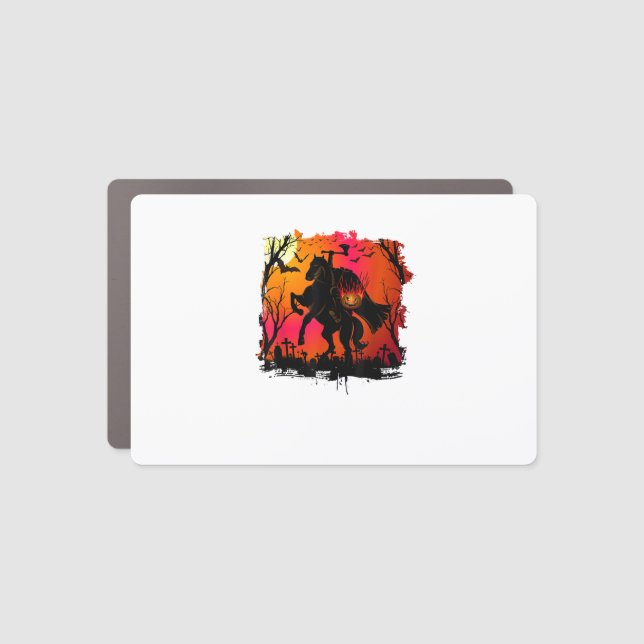 Headless Horseman Shirt Urban Legend Halloween Pum Car Magnet (Front)