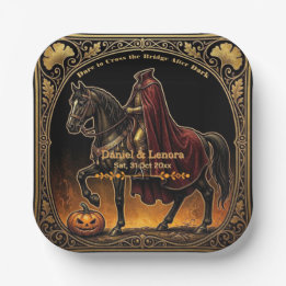 Headless Horseman Sleepy Hollow Dare to Cross Paper Plates