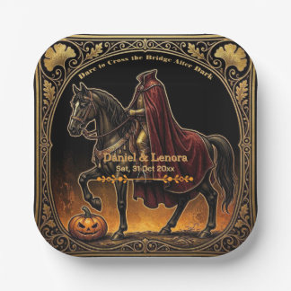 Headless Horseman Sleepy Hollow Dare to Cross Paper Plates