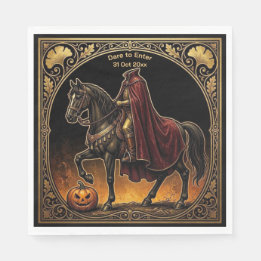 Headless Horseman Sleepy Hollow Gold Dare to Enter Napkins