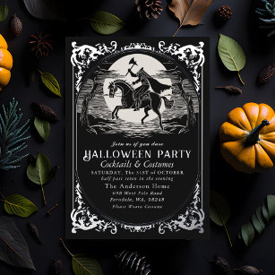 Headless Horseman Sleepy Hollow Halloween Party Foil Invitation