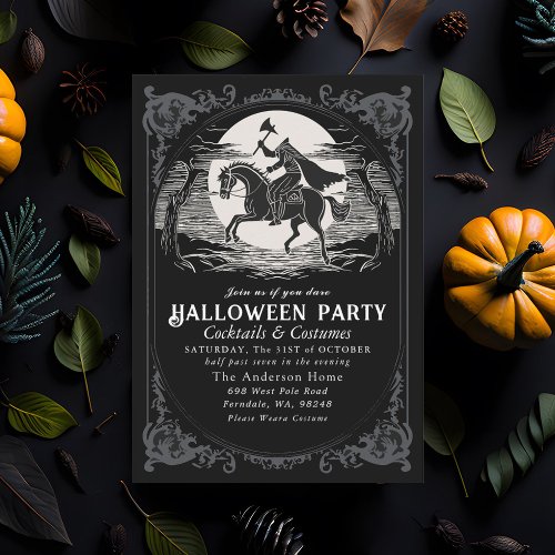 Headless Horseman Sleepy Hollow Halloween Party Invitation