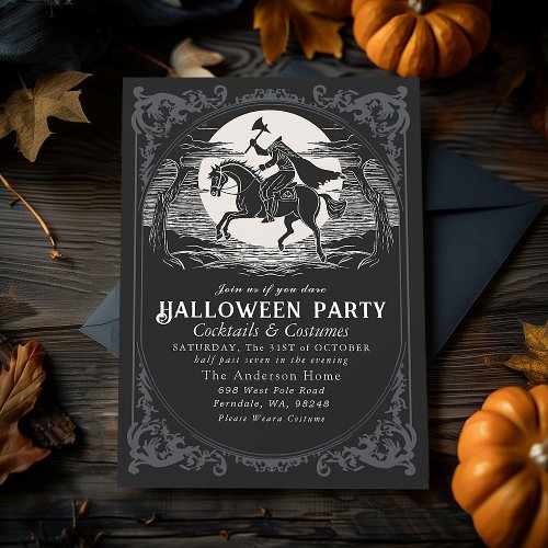 Headless Horseman Sleepy Hollow Halloween Party Invitation