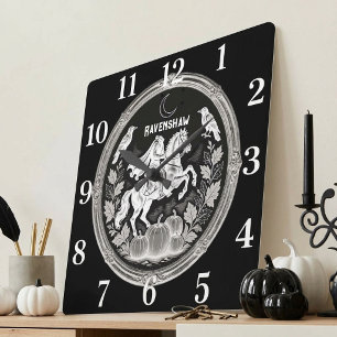 Headless Horseman Sleepy Hollow Jacks Monochrome  Square Wall Clock
