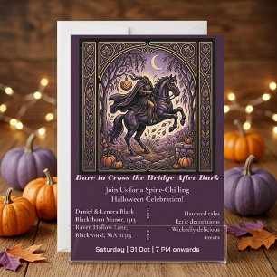 Headless Horseman Sleepy Hollow Midnight Rider Art Invitation