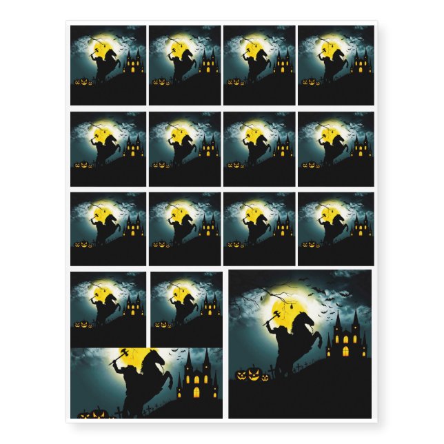 Headless Horseman Temporary Tattoos (Front)