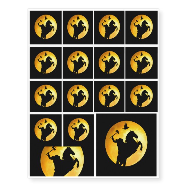 Headless Horseman Temporary Tattoos (Front)