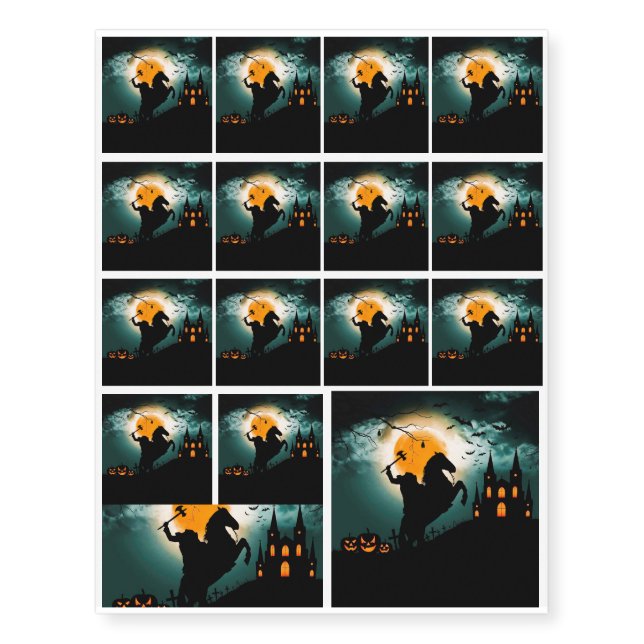 Headless Horseman Temporary Tattoos (Front)