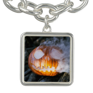 Headless Horseman's Jack-o-Lantern Head a Flame Bracelet