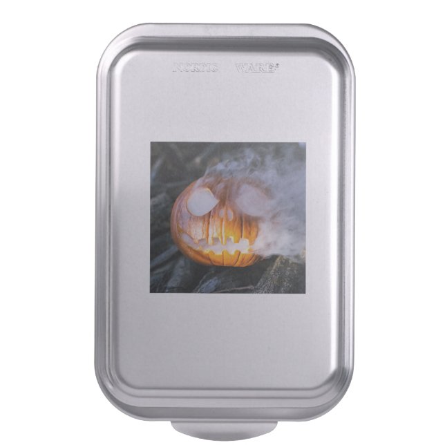 Headless Horseman's Jack-o-Lantern Head a Flame Cake Pan (Front Vertical)