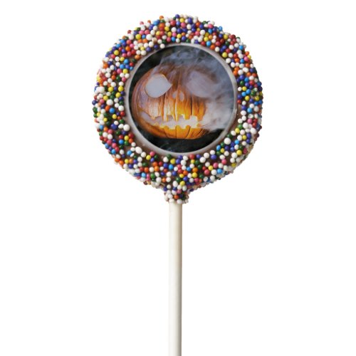 Headless Horsemans Jack_o_Lantern Head a Flame Chocolate Covered Oreo Pop